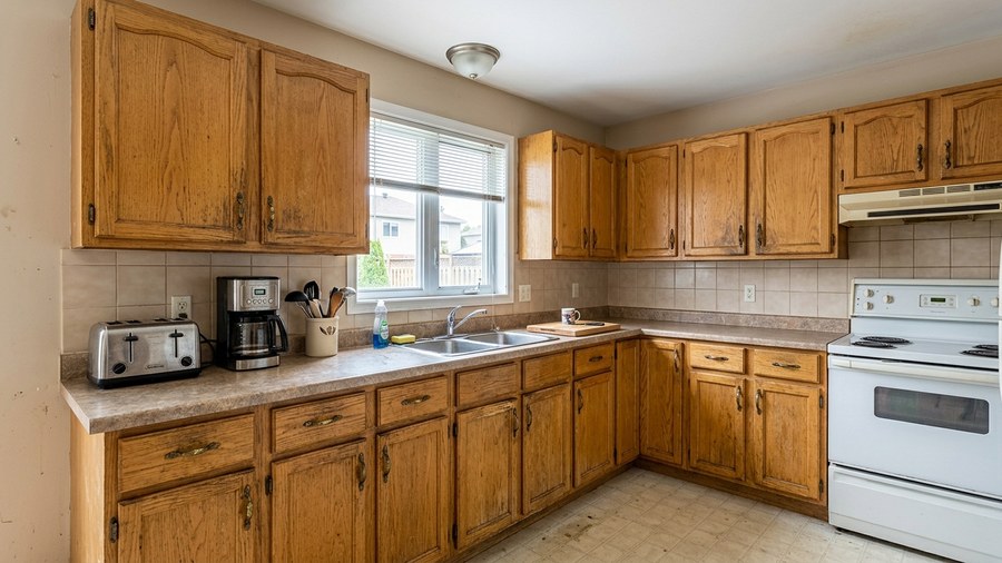 Armoires de cuisine avant refinition a Charlemagne